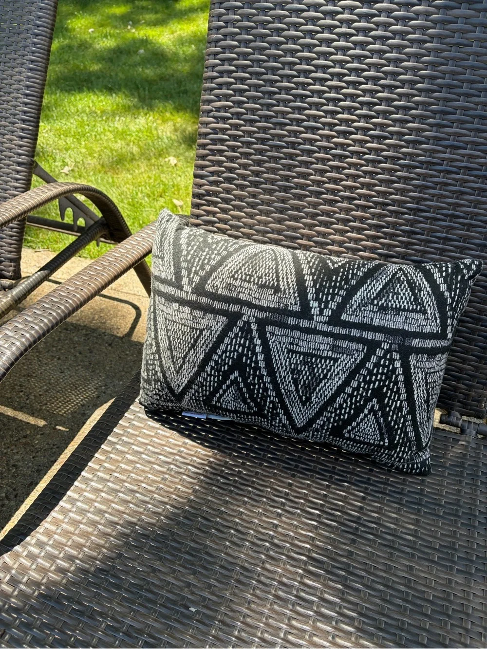 Pottery Barn Black and White Geometric Lumbar Pillow